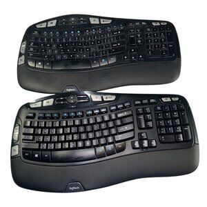 Logitech K350 Wireless Keyboard Ergonomic No USB Dongle Lot Of 2 Test & Working
